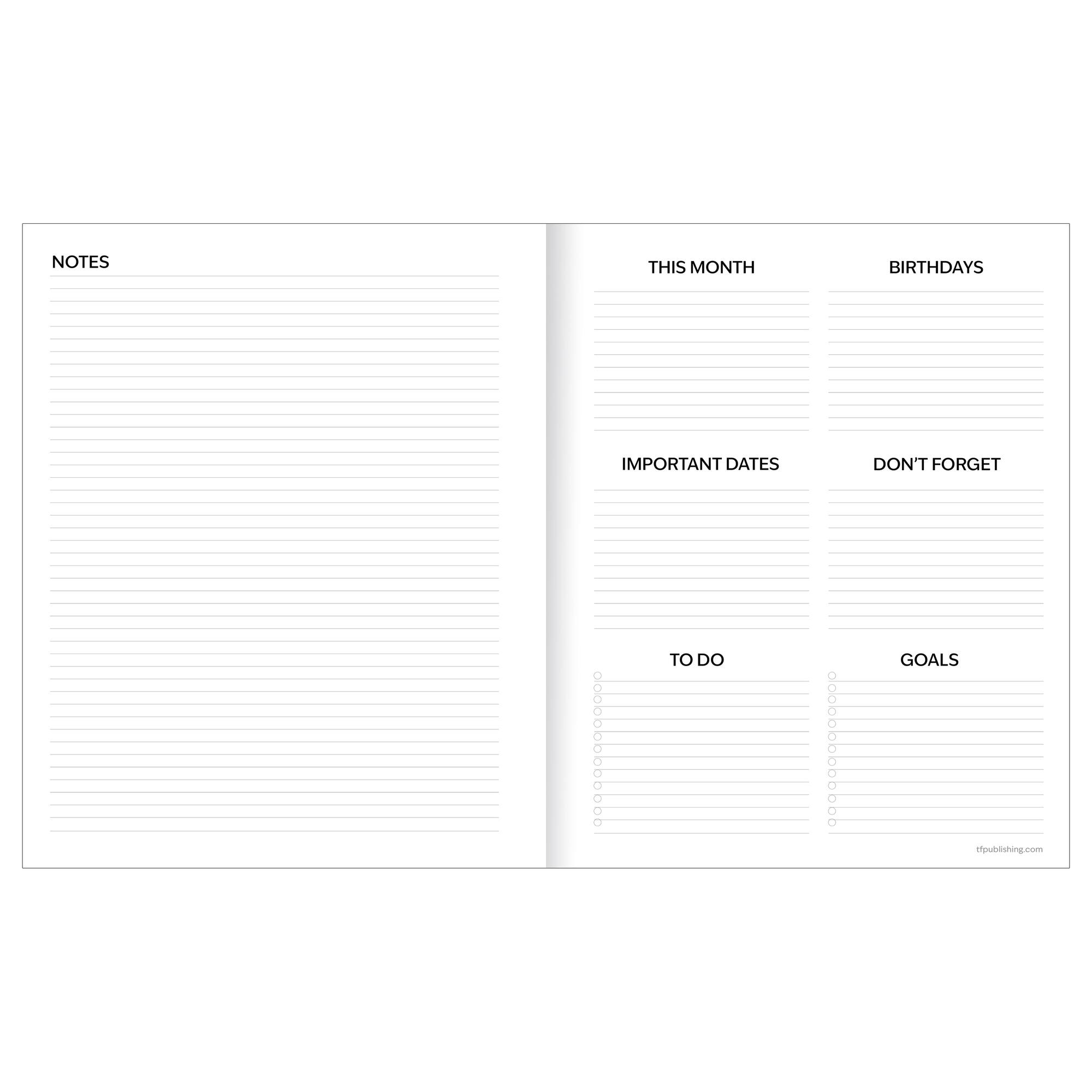 TF Publishing Medium 2026-27 Fully Floral Monthly Planner